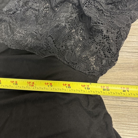 Torrid 1 Black Lace Shoulders Sleeves Keyhole Back Swing Top Shirt Whimsy Goth - Picture 8 of 10